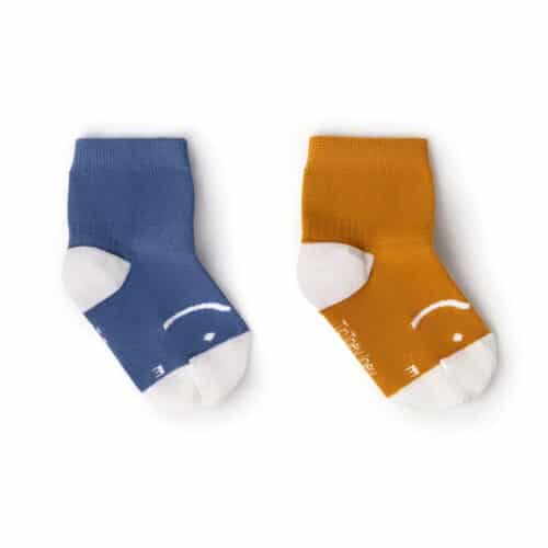 Tip Toey Joey - Foot Friendly Socks (2 pairs) / Azul & Mostarda